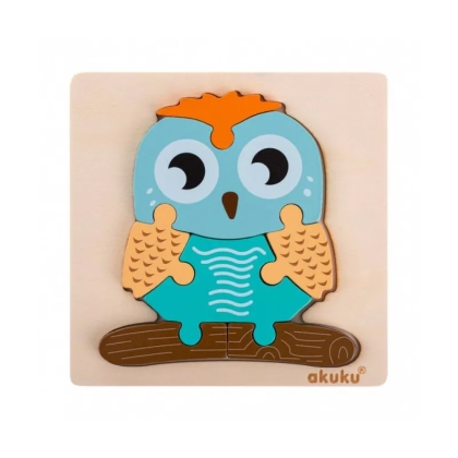 Akuku kūdikių medinė, edukacinė dėlionė OWL, A0601