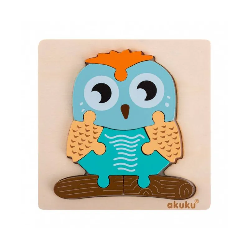 Akuku kūdikių medinė, edukacinė dėlionė OWL, A0601 Akuku kūdikių medinė, edukacinė dėlionė OWL, A0601