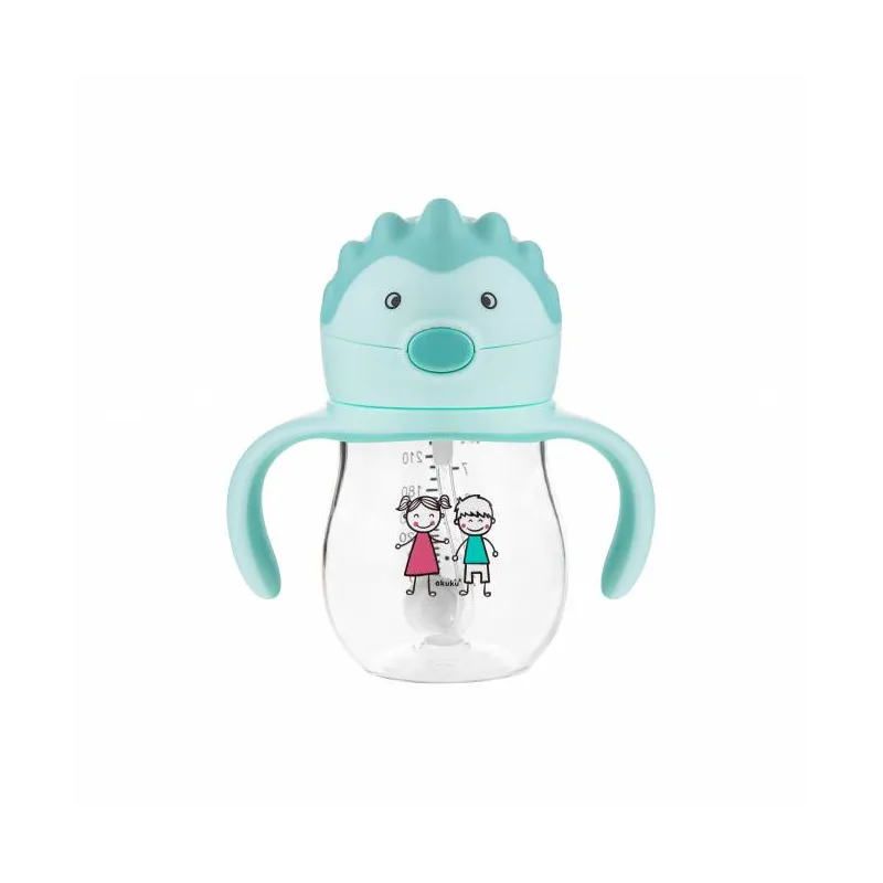 Akuku neišsiliejantis mokomasis puodelis 250 ml su svareliu ir dviem rankenėlėmis, A0033 Akuku neišsiliejantis mokomasis puodelis 250 ml su svareliu ir dviem rankenėlėmis, A0033