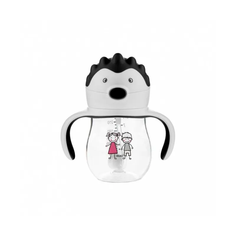 Akuku neišsiliejantis mokomasis puodelis 250 ml su svareliu ir dviem rankenėlėmis, A0034 Akuku neišsiliejantis mokomasis puodelis 250 ml su svareliu ir dviem rankenėlėmis, A0034