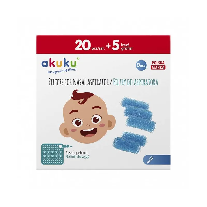 Akuku nosies siurbtuko/aspiratoriaus filtrai, 25 vnt. A0037