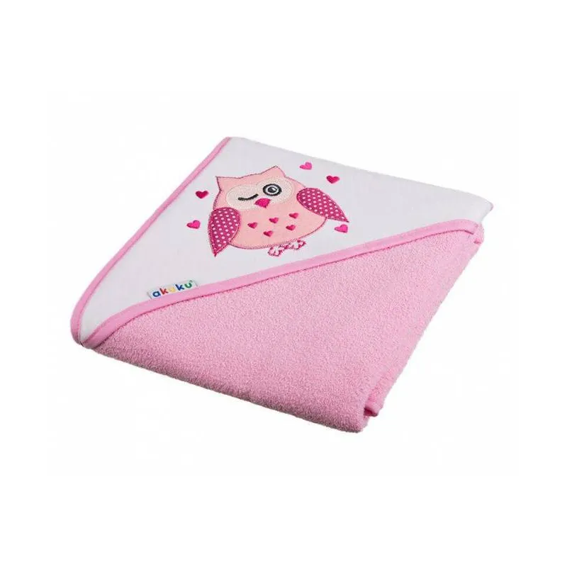 Akuku rankšluostis su gobtuvu 80x80cm PELĖDA, A1233 Akuku rankšluostis su gobtuvu 80x80cm PELĖDA, A1233