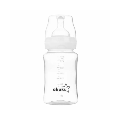 Akuku siauro kaklelio dieglių nesukeliantis buteliukas, 240 ml, А0107