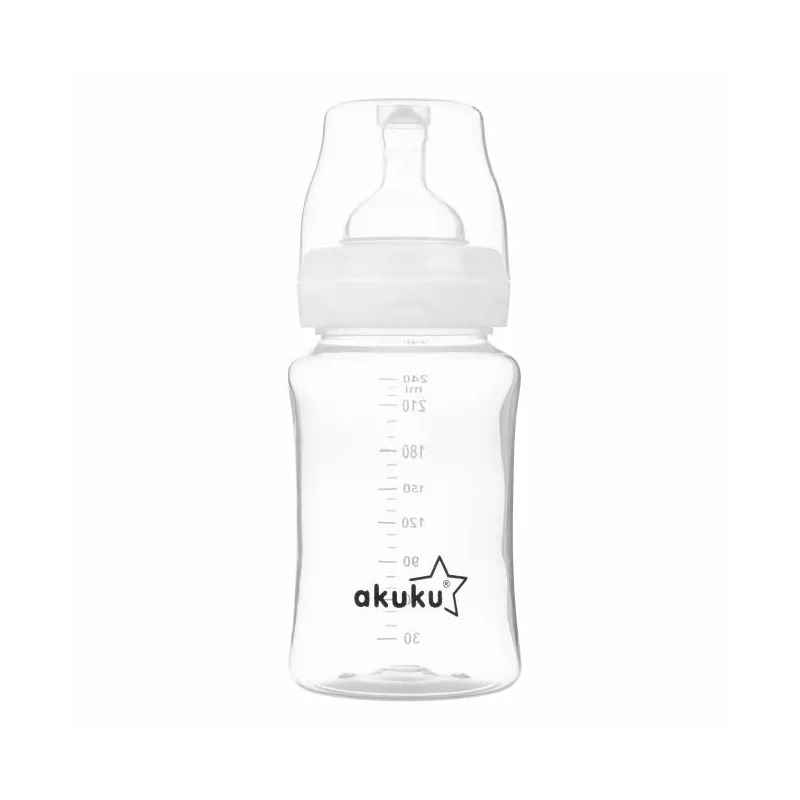 Akuku siauro kaklelio dieglių nesukeliantis buteliukas, 240 ml, А0107 Akuku siauro kaklelio dieglių nesukeliantis buteliukas, 240 ml, А0107