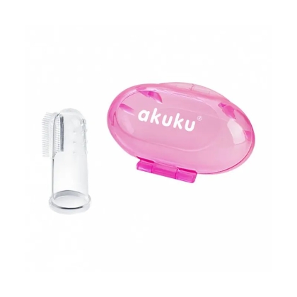 Akuku silikoninis dantų šepetėlis su dėžute, A0265-PINK