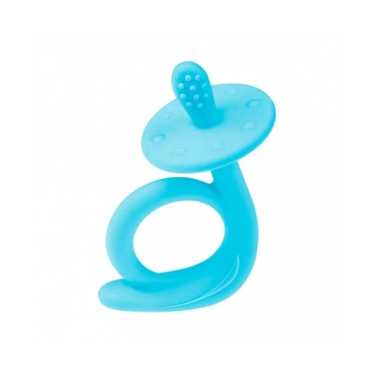Akuku silikoninis kramtukas SNAIL, guminis masažuoklis, A0114_BLUE