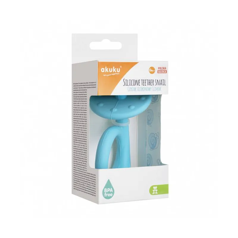 Akuku silikoninis kramtukas SNAIL, guminis masažuoklis, A0114 BLUE Akuku silikoninis kramtukas SNAIL, guminis masažuoklis, A0114 BLUE