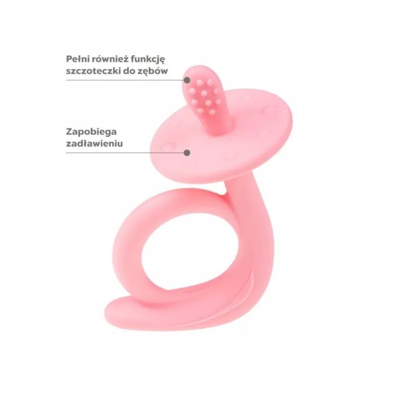 Akuku silikoninis kramtukas SNAIL, guminis masažuoklis, A0115 PINK Akuku silikoninis kramtukas SNAIL, guminis masažuoklis, A0115 PINK