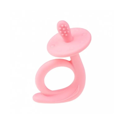 Akuku silikoninis kramtukas SNAIL, guminis masažuoklis, A0115_PINK