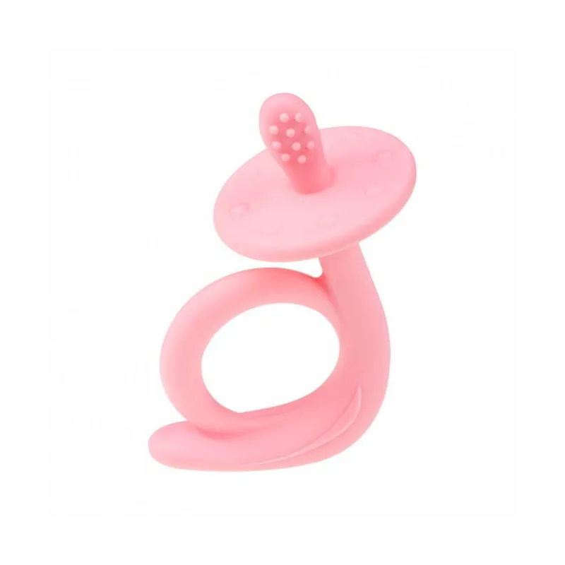 Akuku silikoninis kramtukas SNAIL, guminis masažuoklis, A0115_PINK Akuku silikoninis kramtukas SNAIL, guminis masažuoklis, A0115_PINK