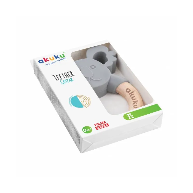 Akuku Silikoninis/medinis kramtukas, KOALA, A0138 Akuku Silikoninis/medinis kramtukas, KOALA, A0138