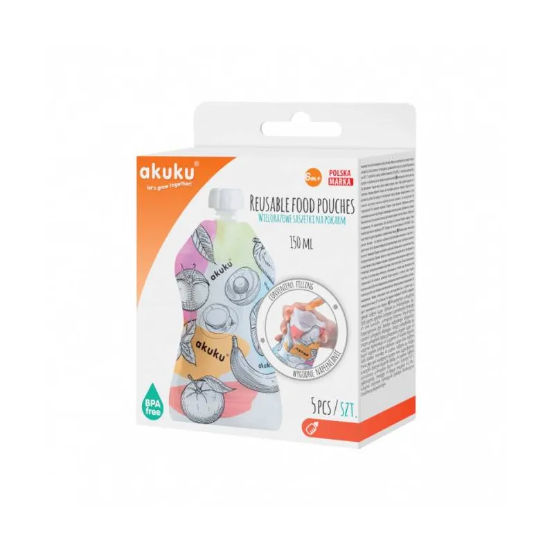 Akuku tyrelių spaudimo maišeliai, 150 ml, 5 pcs, А0056 Akuku tyrelių spaudimo maišeliai, 150 ml, 5 pcs, А0056