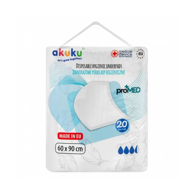 Akuku vienkartiniai higieniniai paklotai proMED, 60x90cm, 20 vnt. A0144 Akuku vienkartiniai higieniniai paklotai proMED, 60x90cm, 20 vnt. A0144