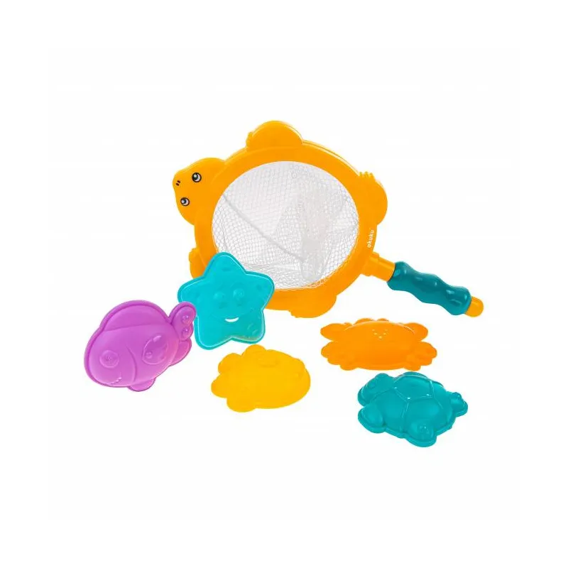 Akuku vonios žaislų rinkinys su žvejo tinkleliu., A0455 Akuku vonios žaislų rinkinys su žvejo tinkleliu., A0455