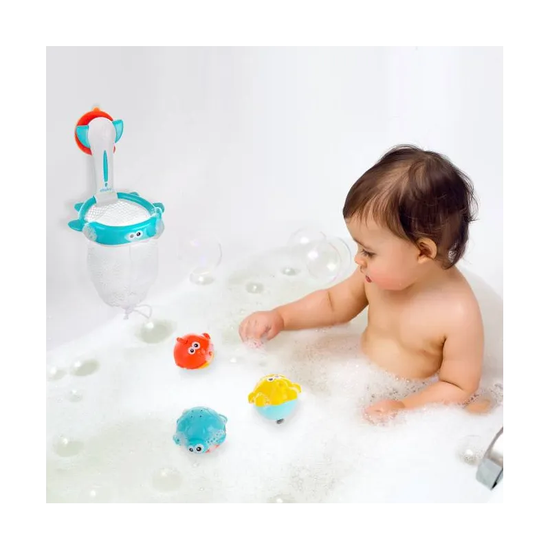 Akuku vonios žaislų rinkinys su žvejo tinkleliu/krepšeliu., A0456 Akuku vonios žaislų rinkinys su žvejo tinkleliu/krepšeliu., A0456