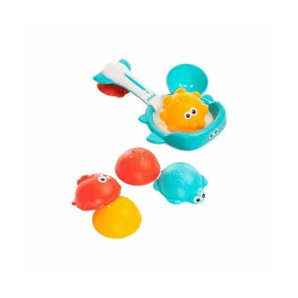 Akuku vonios žaislų rinkinys su žvejo tinkleliu/krepšeliu., A0456