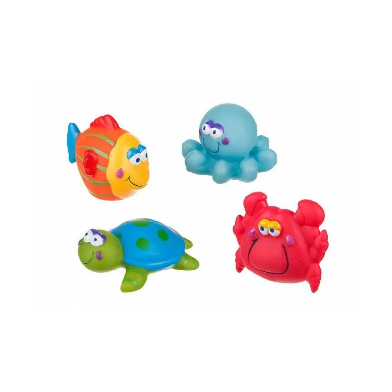 Akuku vonios žaislų rinkinys VANDENS GYVŪNAI 4 vnt., A0362 Akuku vonios žaislų rinkinys VANDENS GYVŪNAI 4 vnt., A0362