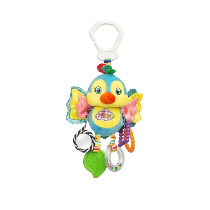 Sensillo pakabinamas barškutis ant vežimėlio, paukščiukas