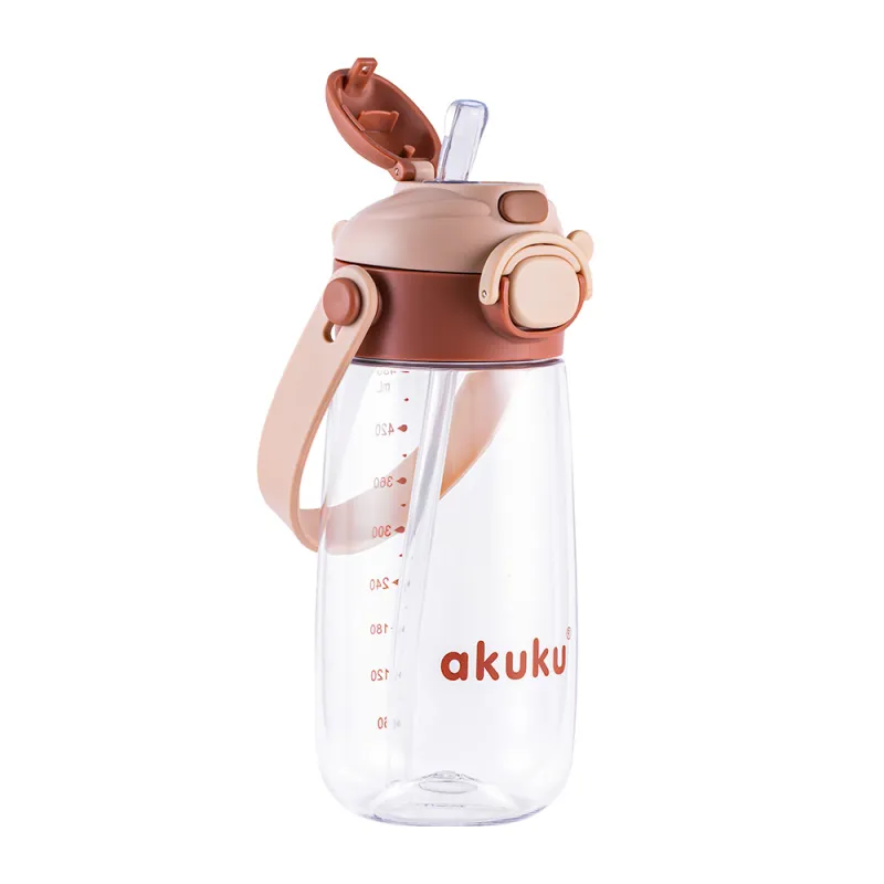 Akuku vaikiška gertuvė su šiaudeliu 480 ml. Beige, A0726 Akuku vaikiška gertuvė su šiaudeliu 480 ml. Beige, A0726