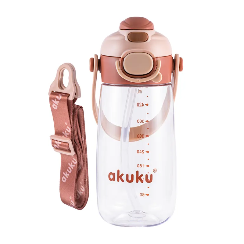 Akuku vaikiška gertuvė su šiaudeliu 480 ml. Beige, A0726 Akuku vaikiška gertuvė su šiaudeliu 480 ml. Beige, A0726