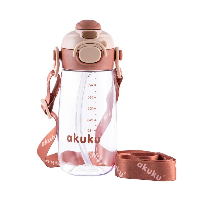 Akuku vaikiška gertuvė su šiaudeliu 480 ml. Beige, A0726 Akuku vaikiška gertuvė su šiaudeliu 480 ml. Beige, A0726