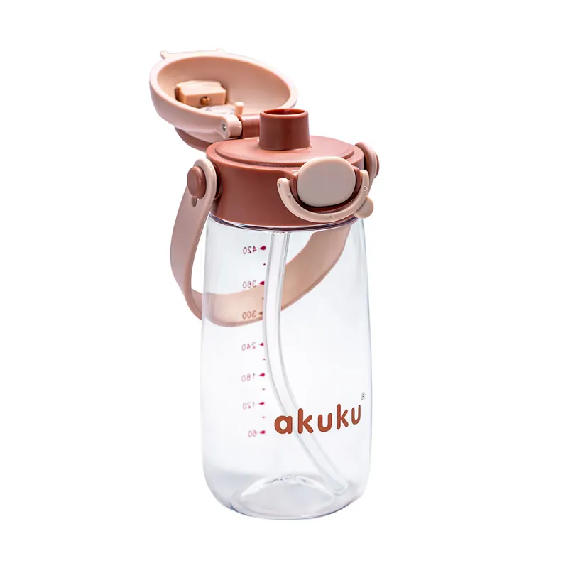 Akuku vaikiška gertuvė su šiaudeliu 480 ml. Beige, A0726 Akuku vaikiška gertuvė su šiaudeliu 480 ml. Beige, A0726