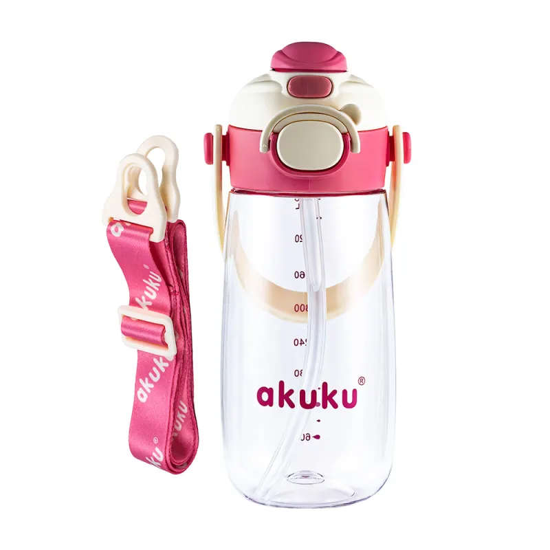 Akuku vaikiška gertuvė su šiaudeliu 480 ml. Pink, A0725 Akuku vaikiška gertuvė su šiaudeliu 480 ml. Pink, A0725