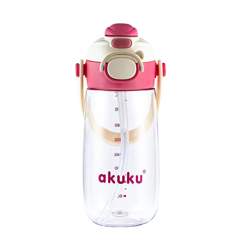 Akuku vaikiška gertuvė su šiaudeliu 480 ml. Pink, A0725 Akuku vaikiška gertuvė su šiaudeliu 480 ml. Pink, A0725